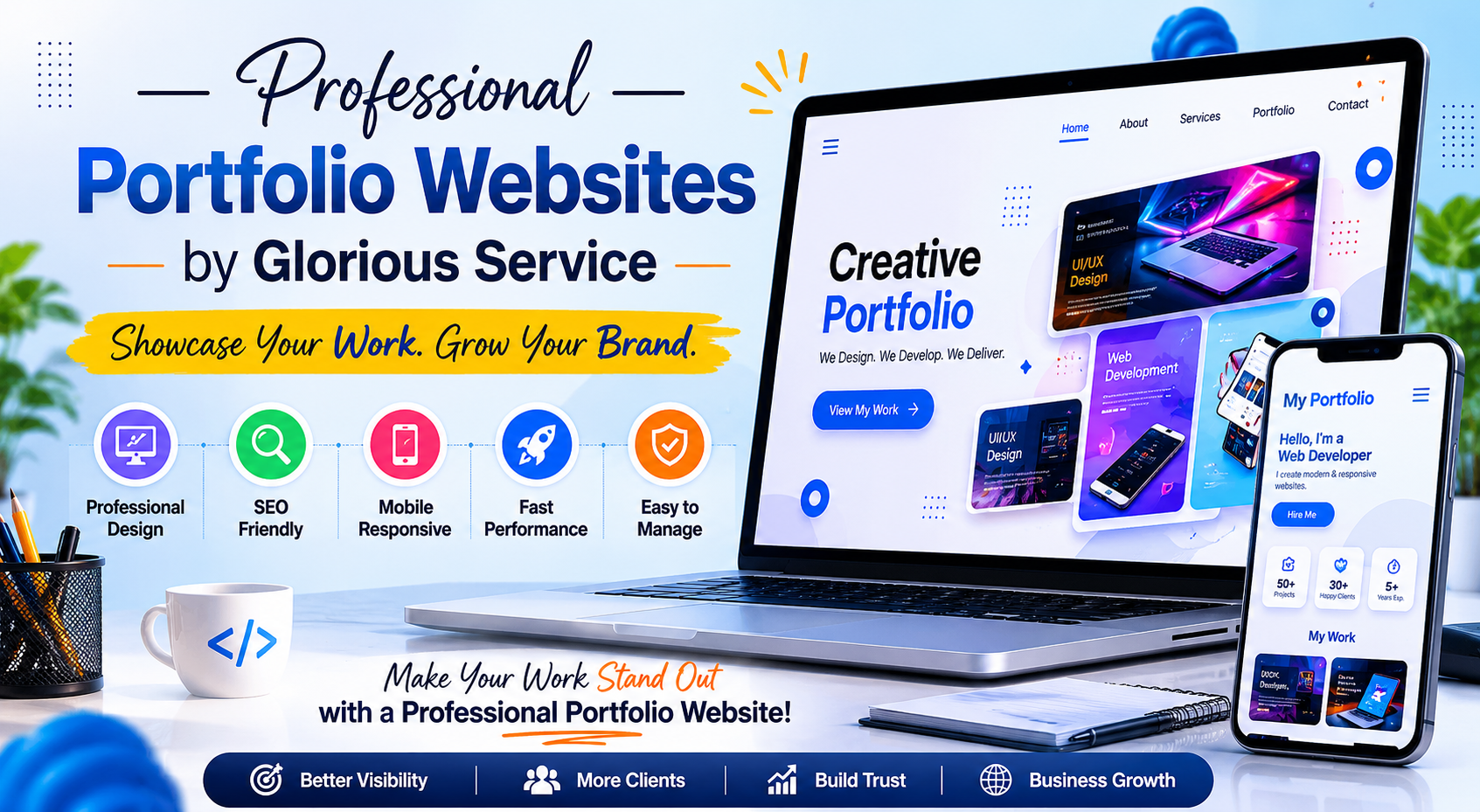 Portfolio Websites by Glorious Service | Professional SEO Friendly Portfolio Website